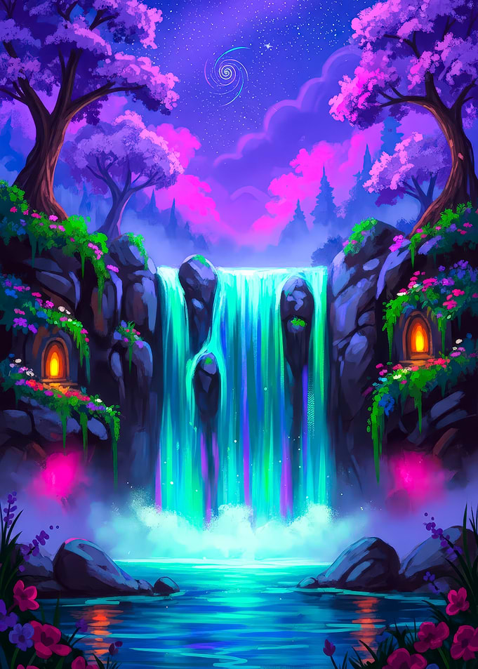 Fantasy Waterfall Landscape