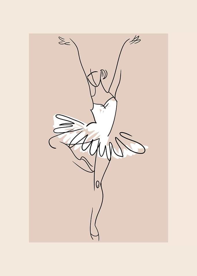Minimalist Ballerina Line Art