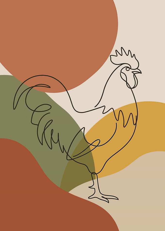 Rooster Line Art