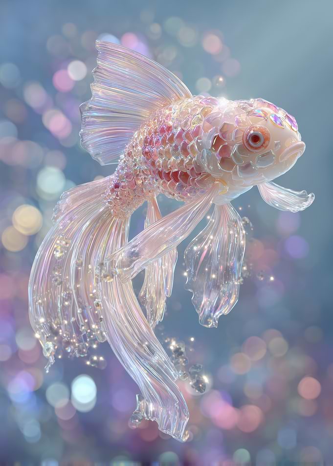 Iridescent Goldfish in Dreamy Bokeh