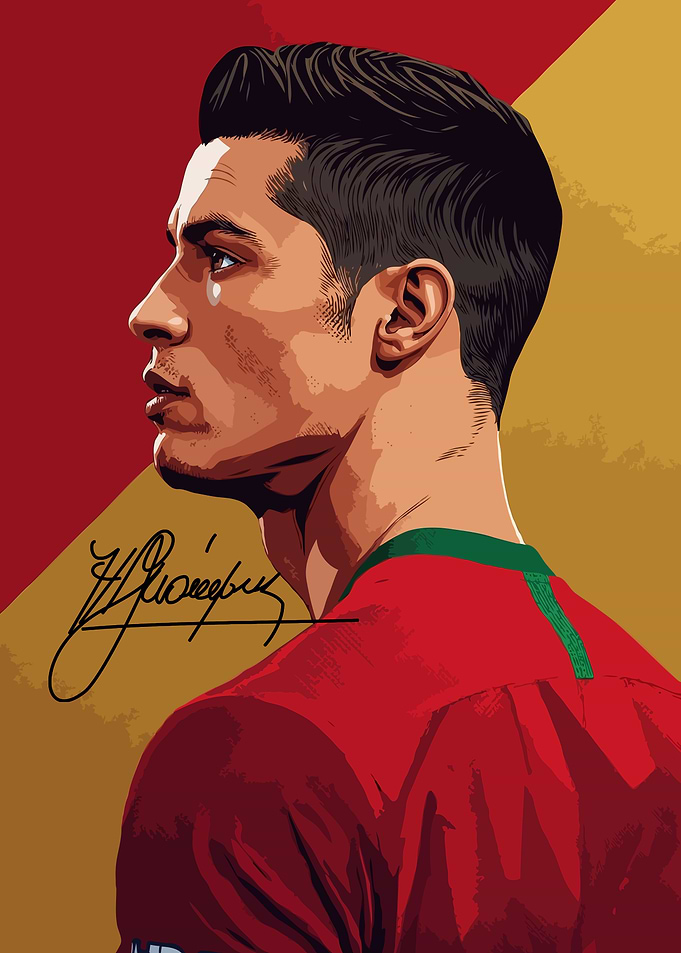 Cristiano Ronaldo Portrait Pixel Art