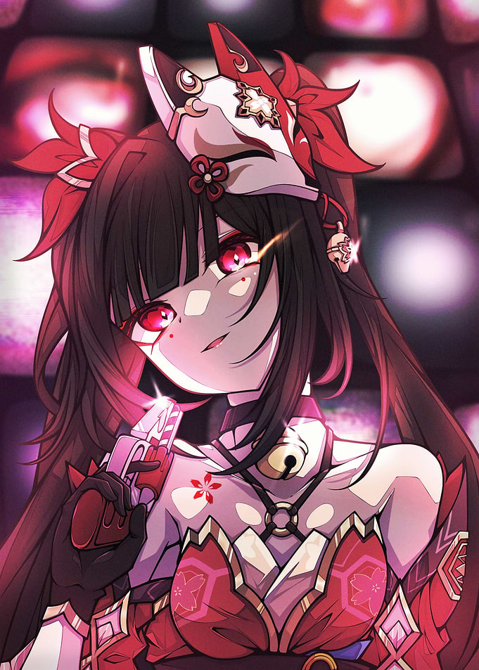 Anime Girl with Mask and Gun