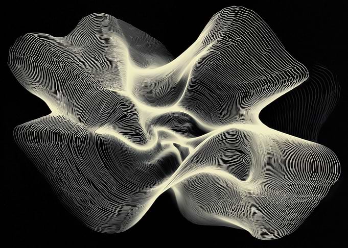 Abstract Topographic Shape on Black