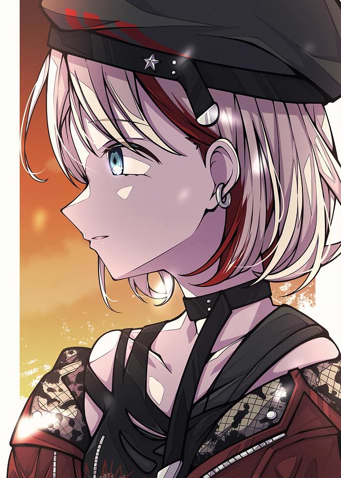 Anime Girl with Beret and Piercing
