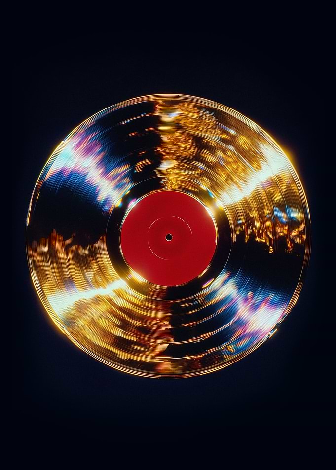 Gold Vinyl Record Art