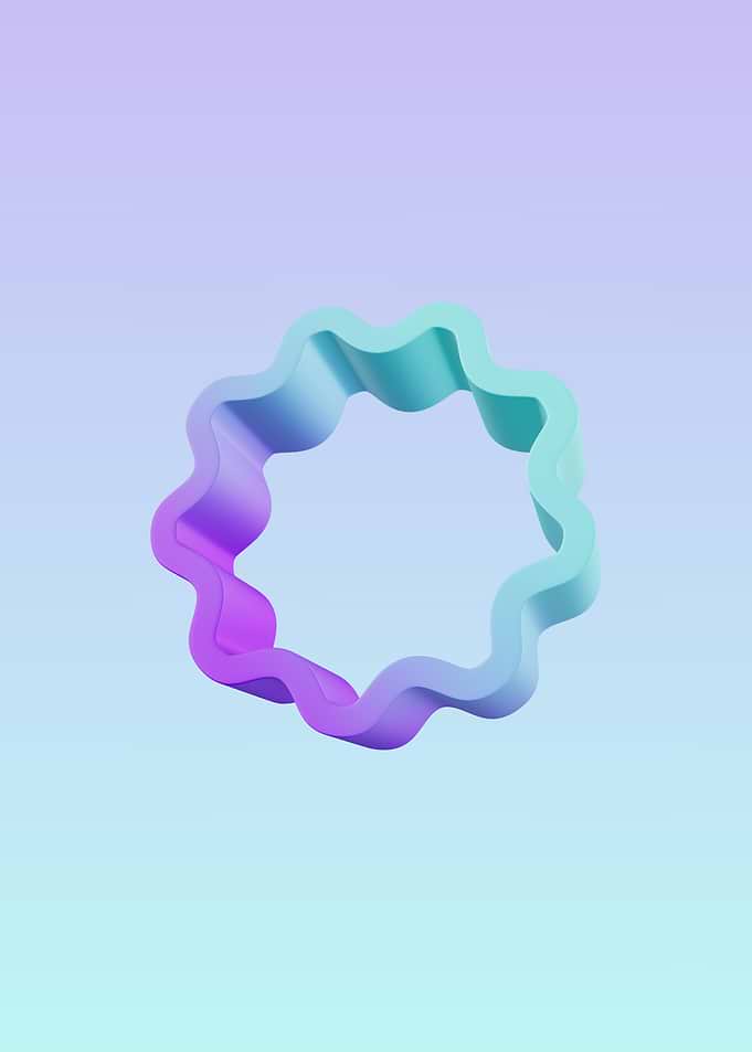 Abstract Wavy Ring with Gradient Colors