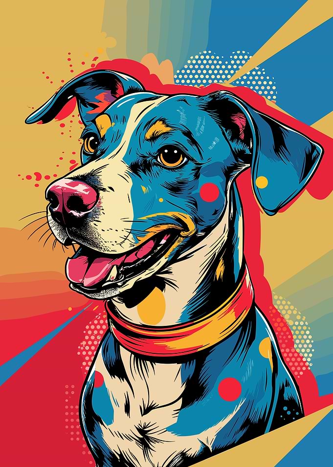 Colorful Dog Portrait