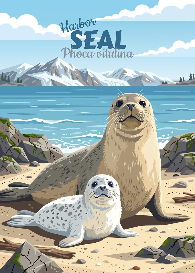 Harbor Seal Illustration