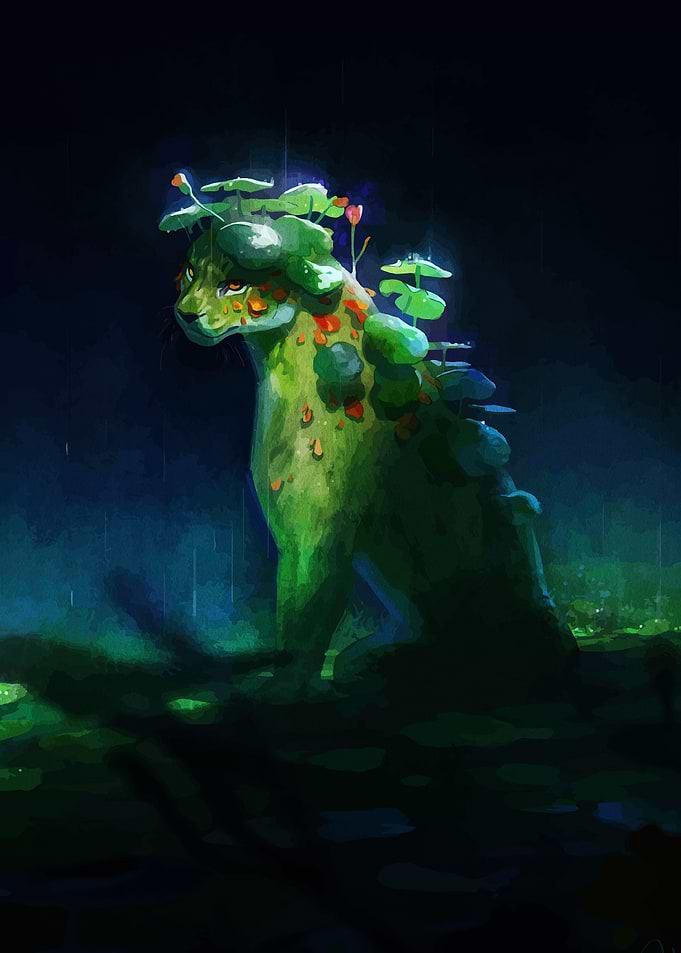 Botanical Feline Creature