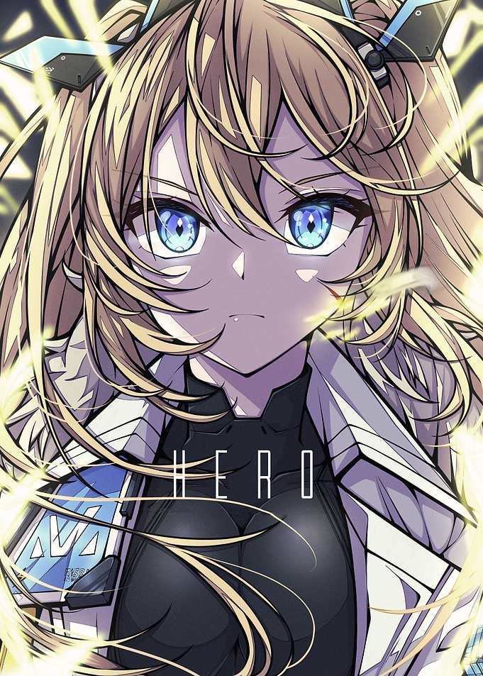 Anime Hero Girl with Blonde Hair