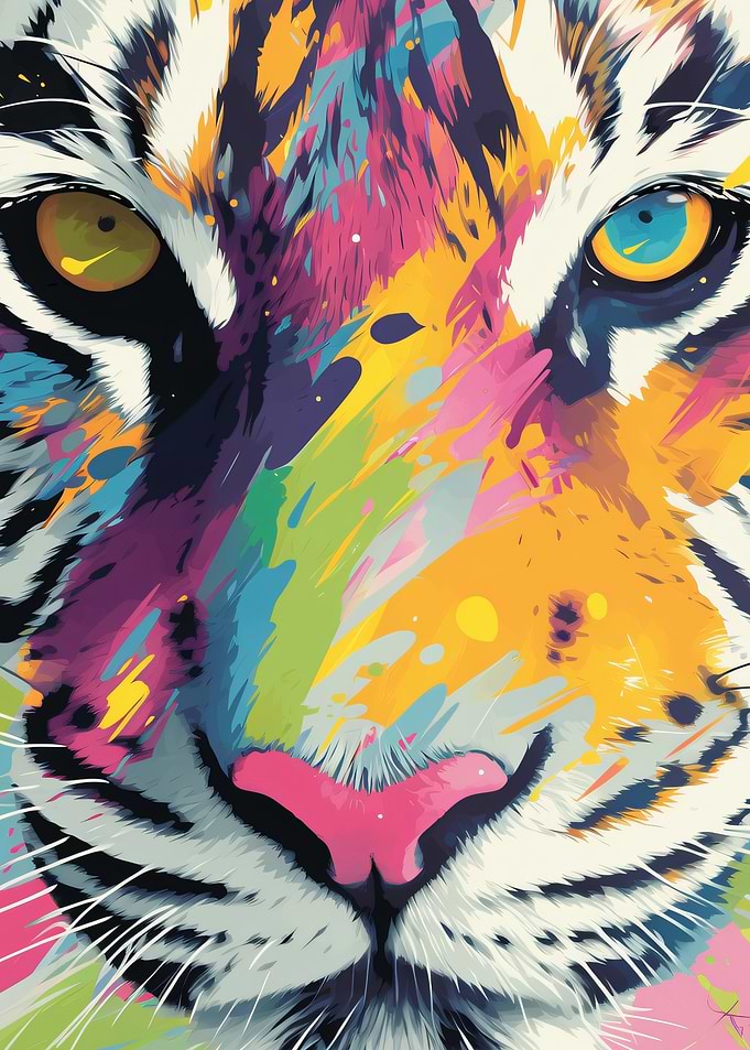Colorful Tiger Portrait