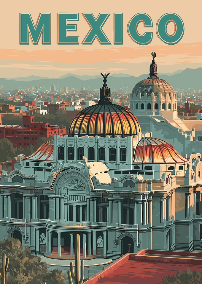 Mexico City Travel Poster