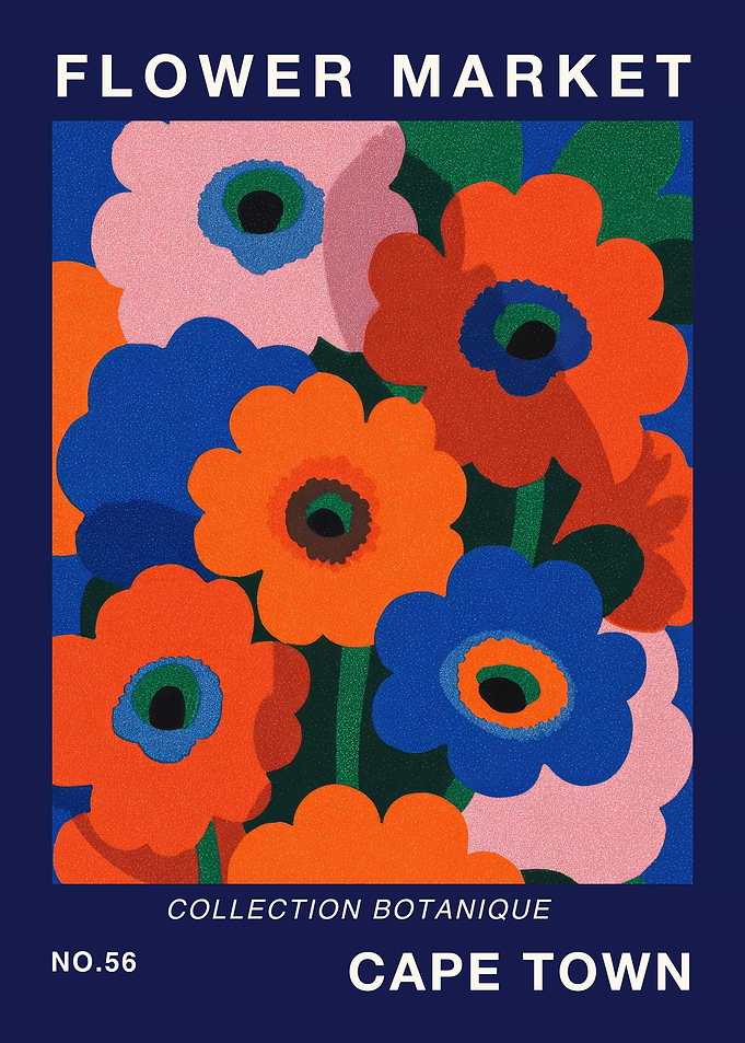 Cape Town Flower Market Travel Poster