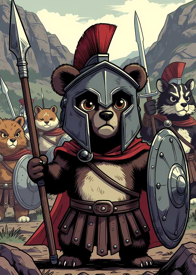 Animal Warriors in Ancient Greek Spartan Style