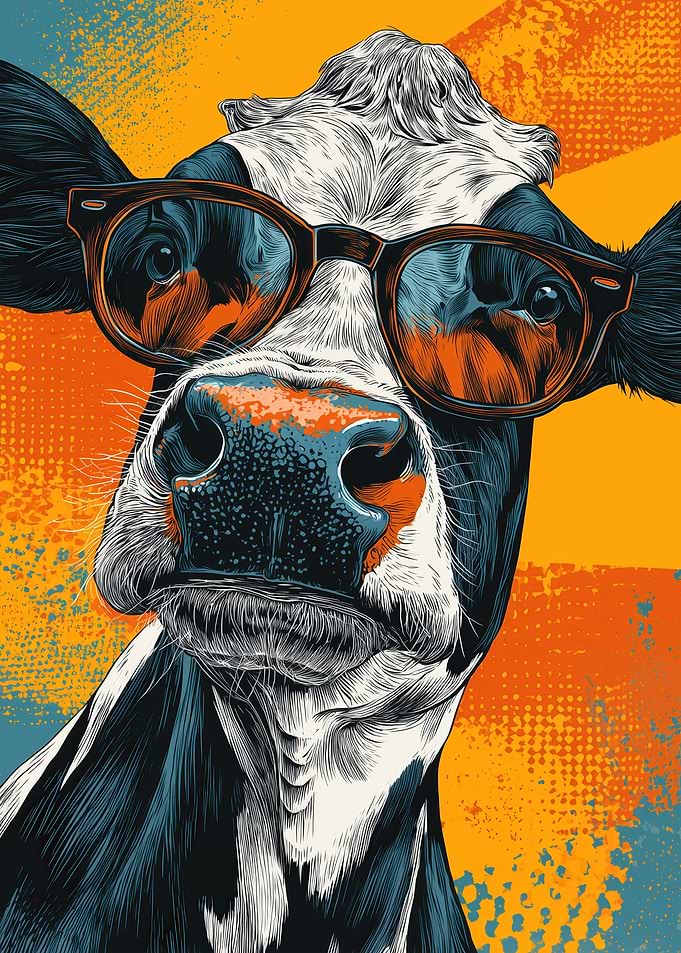 Cool Cow with Sunglasses