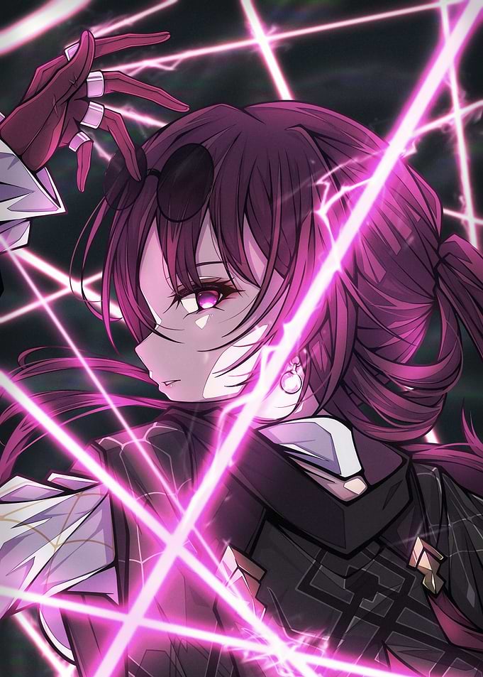 Anime Girl with Pink Lightning