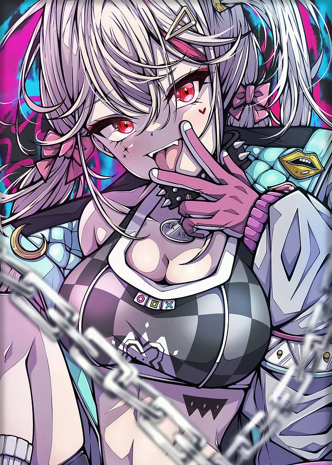 Anime Girl with Red Eyes