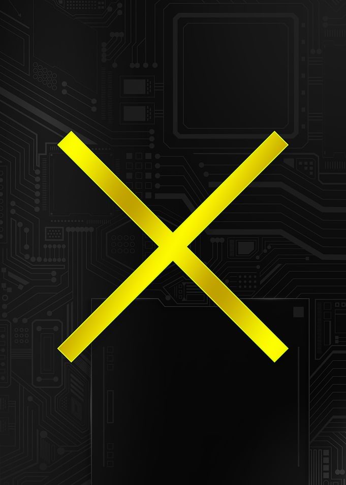 Golden X Minimalist Gaming Poster – Clean & Modern Gamer Wall Art