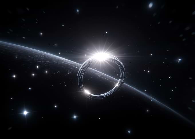 Space Ring Structure Orbiting Planet