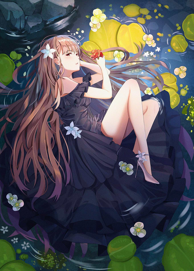 Girl in Lily Pond