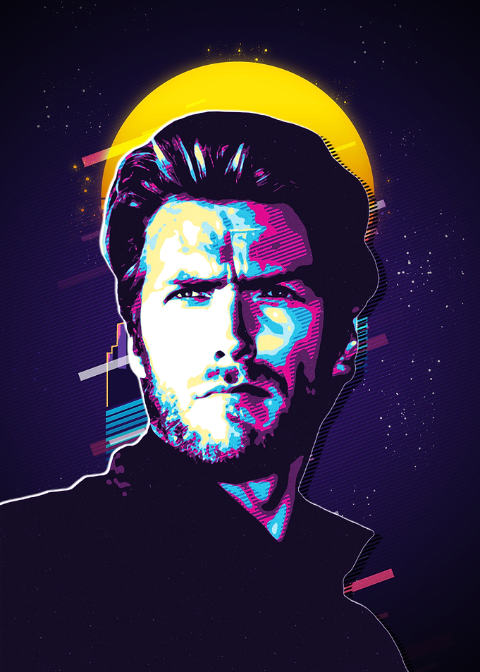 Clint Eastwood Retro Art