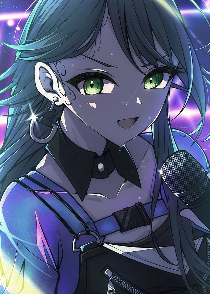 Anime Girl Singing with Microphone