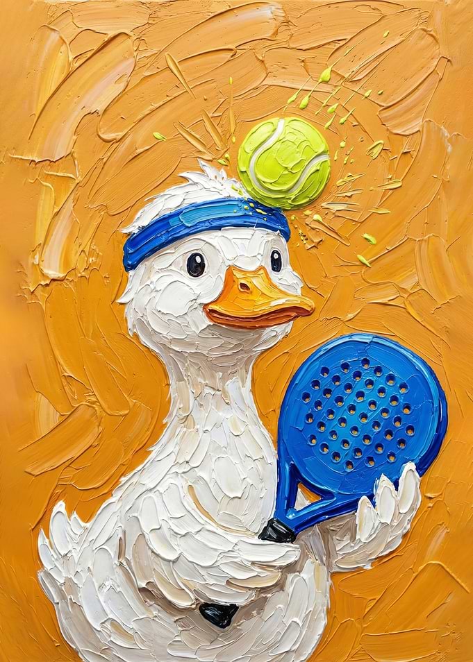 Duck Tennis Player Painting