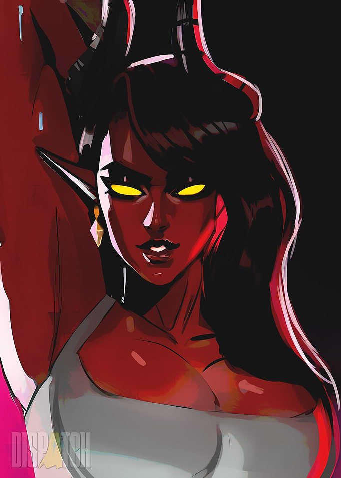 Red-skinned Demon Woman Digital Art