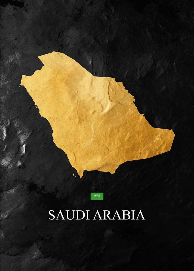 Saudi Arabia Map Art