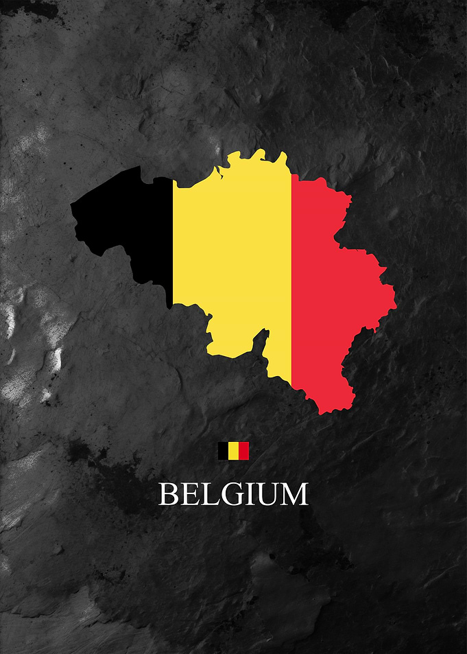 Belgium Map with Flag Colors
