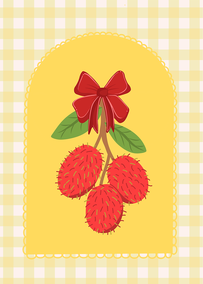 Fruit with Bow Gingham