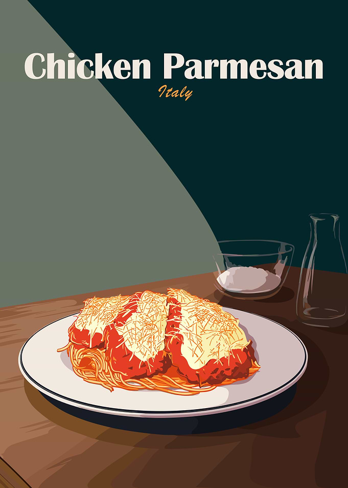 Chicken Parmesan Italy Food Poster