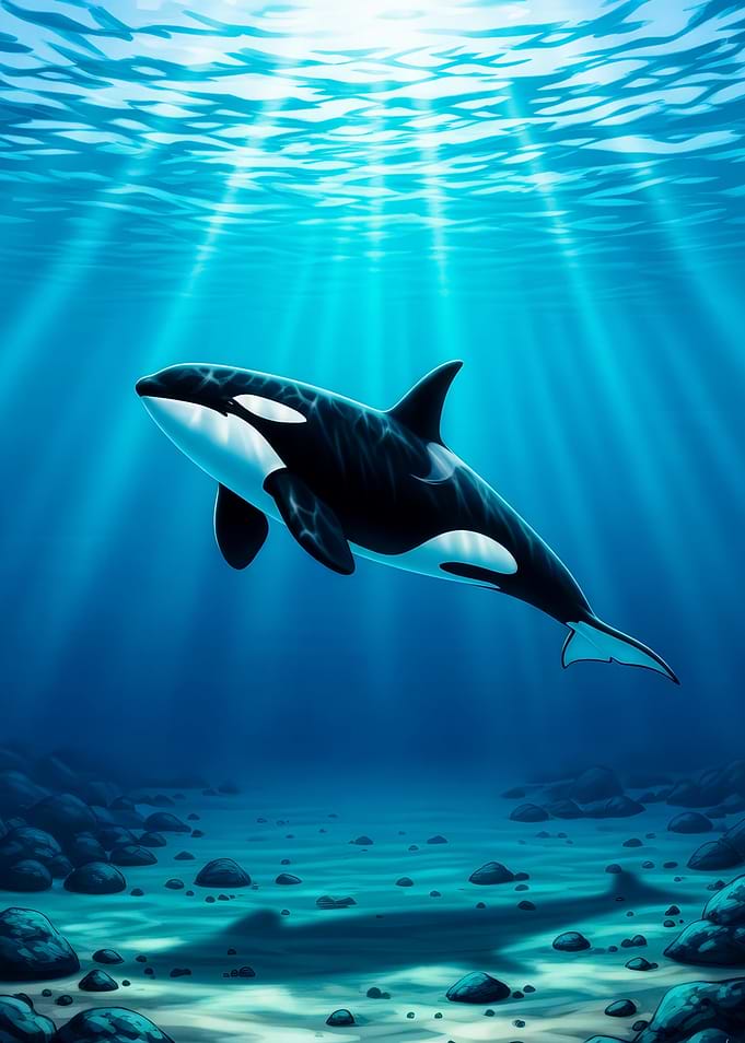 Orca in Ocean Depths