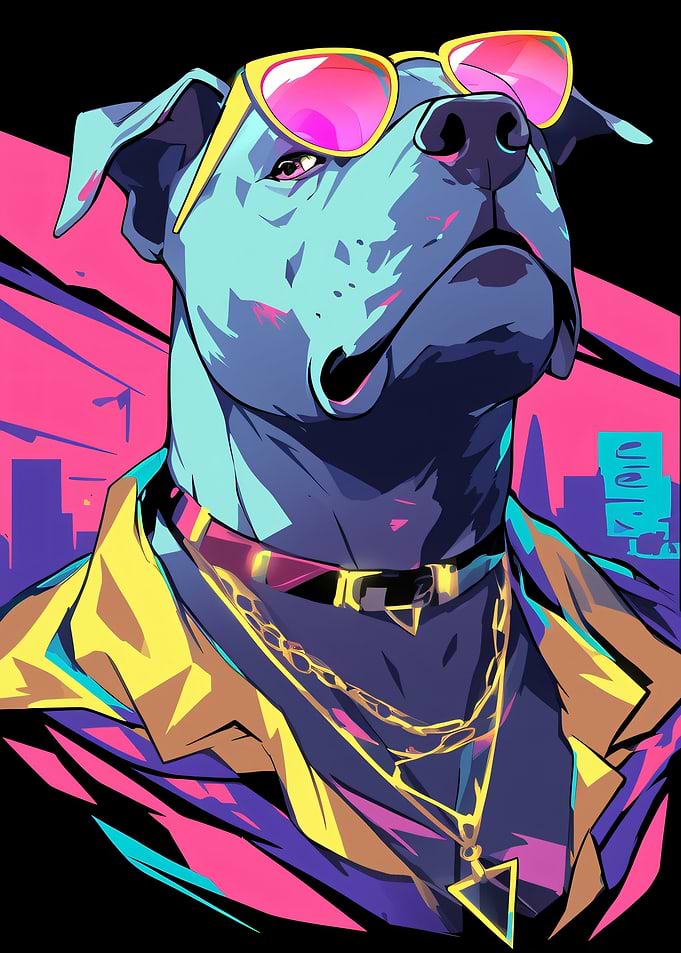 Cool Dog with Sunglasses and Jacket