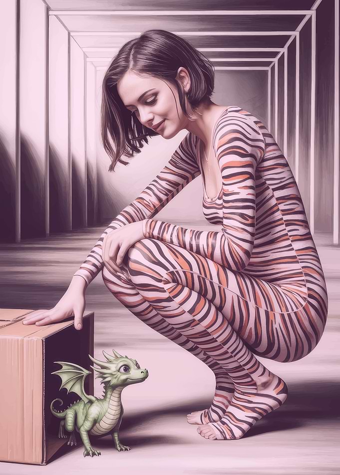 Woman with Dragon in a Box