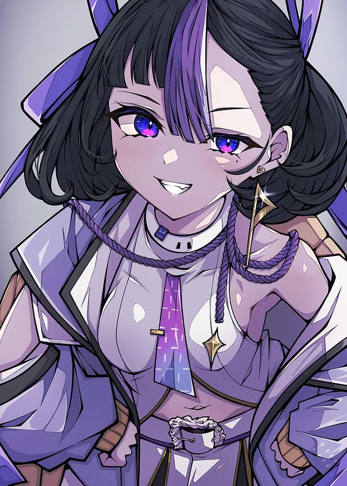 Anime Girl with Purple Accents