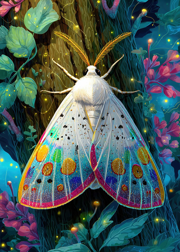 Colorful Psychedelic Moth