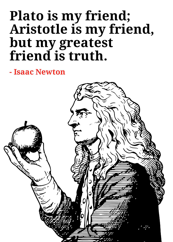 Isaac Newton Quote with Apple Illustration