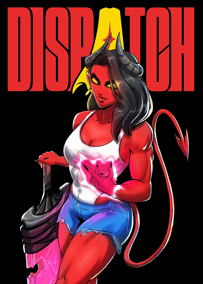 Red-skinned Demon Girl with Sword
