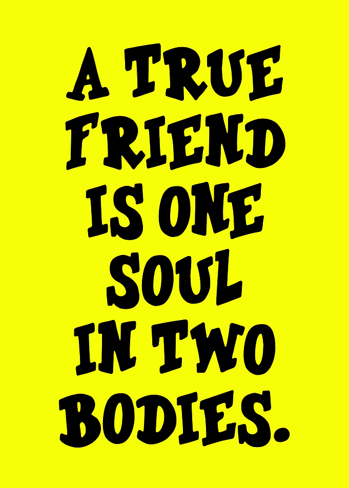 Friendship Quote on Yellow Background