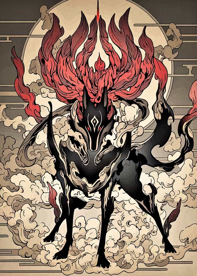 Nine-tailed Fox Spirit Illustration