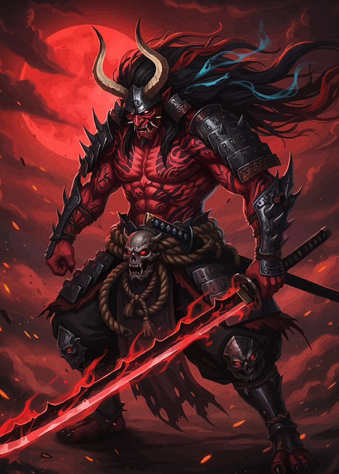 Red Oni Samurai Warrior