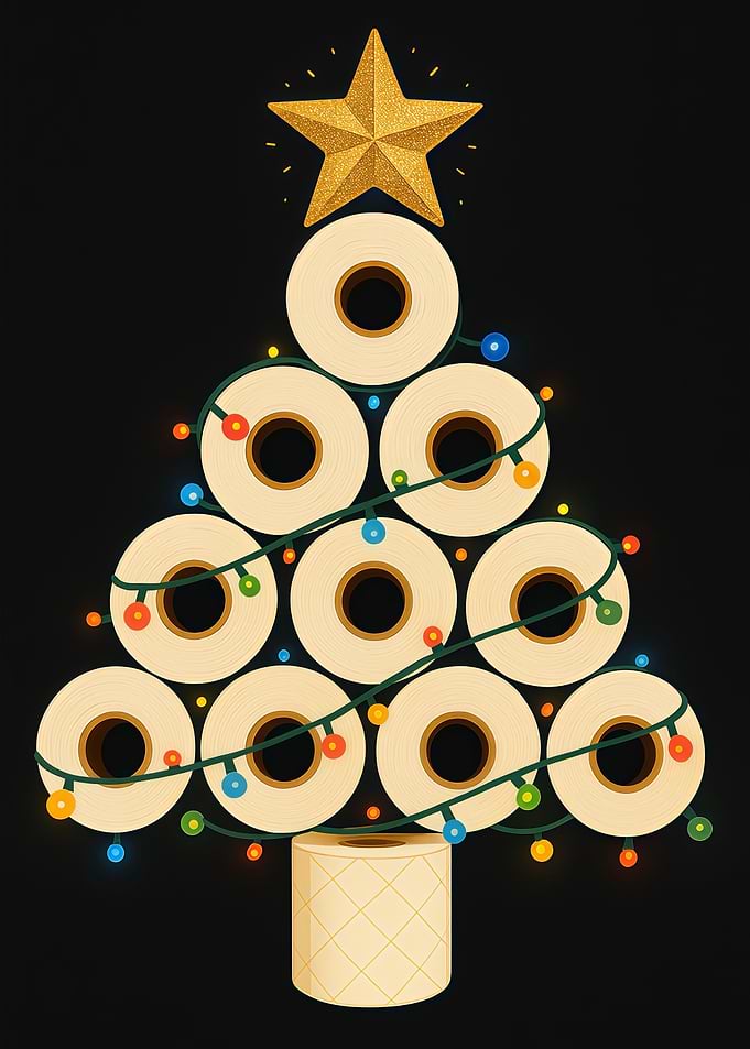 Christmas Tree Rolls of Toilet Paper
