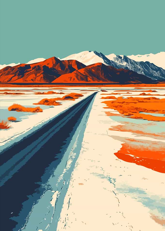 Lonely Road Minimalist Abstract Art