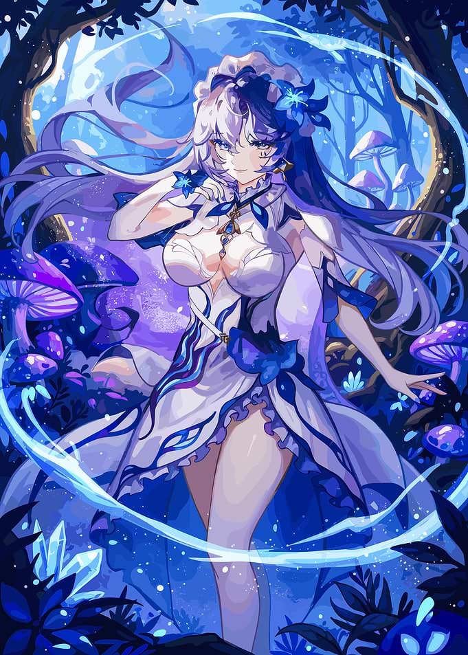 Anime Girl in Magical Forest