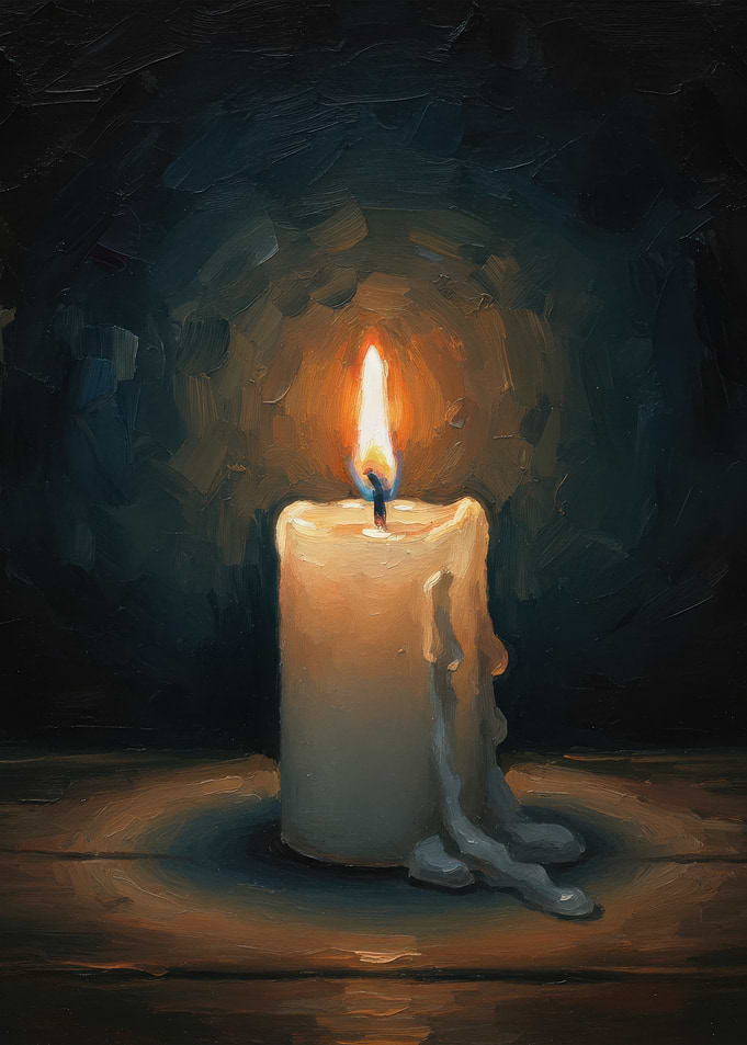 Candlelight Still Life Painting