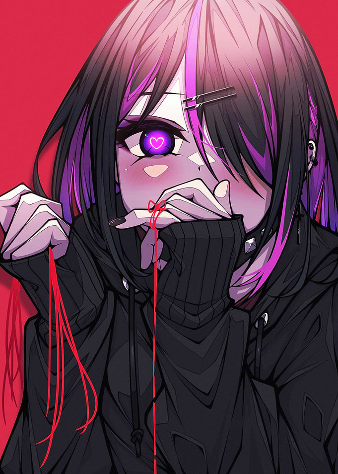 Anime Girl with Heart Eye