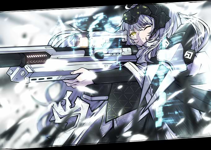 Anime Girl with Futuristic Sniper Rifle