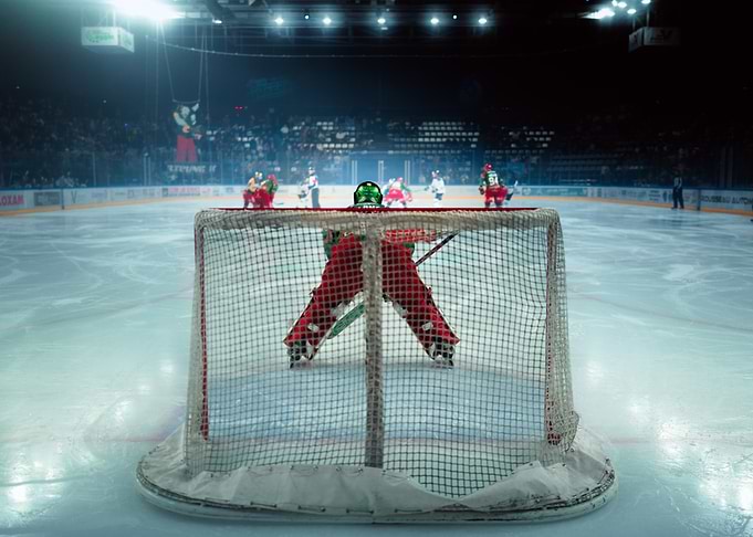 Hockey Game View from the Net