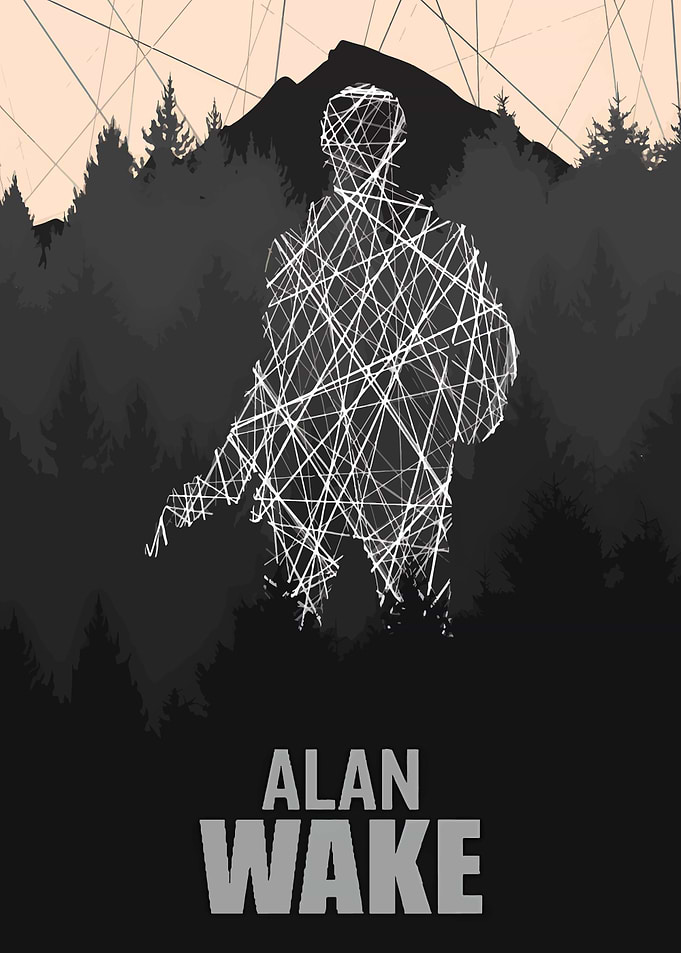 Alan Wake Abstract Silhouette Poster